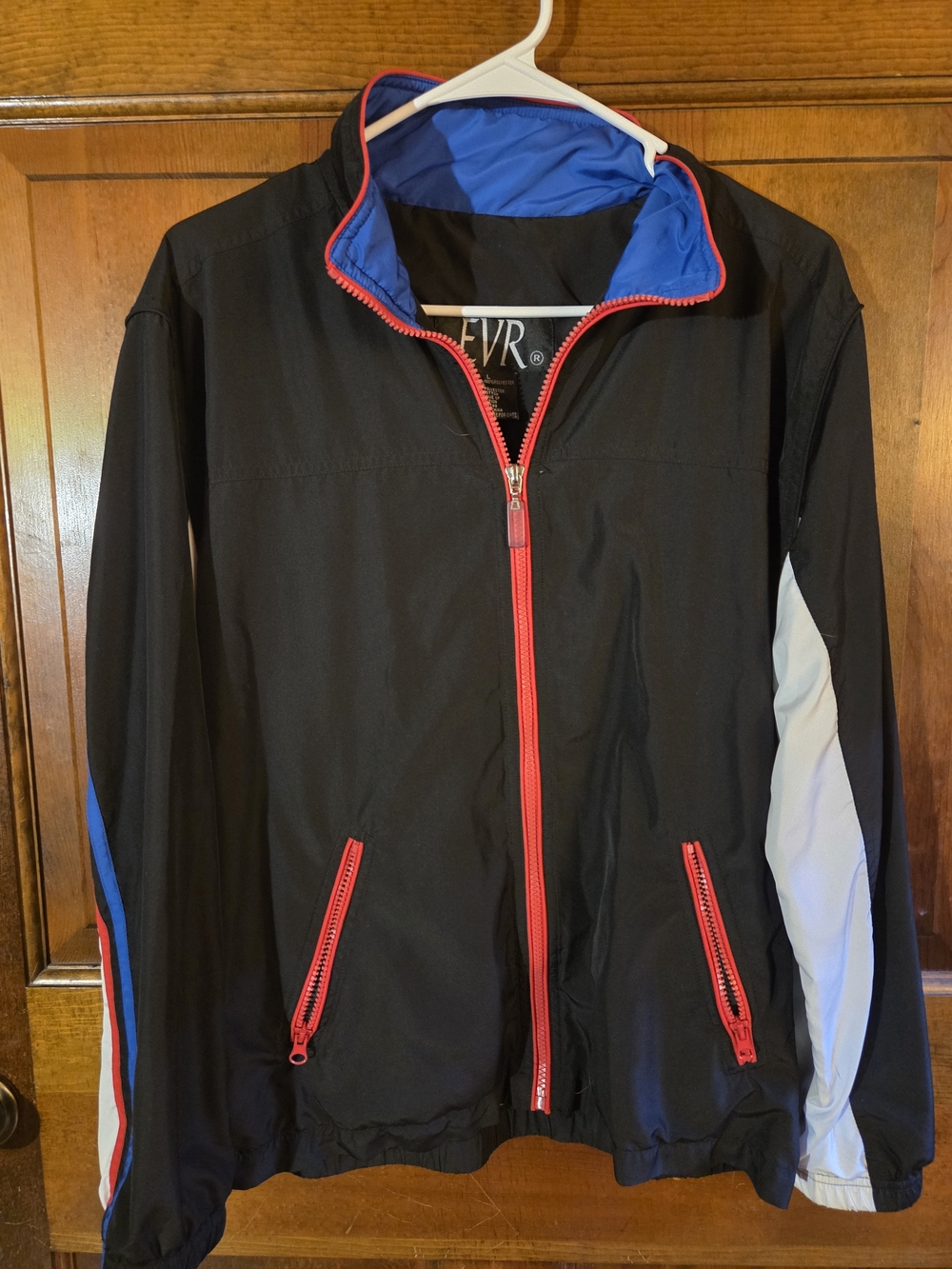 EVR Black Utility Jacket with Blue Lining and Red Trim